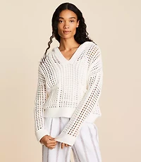 Lou & Grey Open Stitch Hoodie Sweater