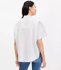 Petite Striped Henley Dolman Everyday Tunic Shirt