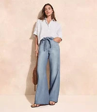 Petite Striped Henley Dolman Everyday Tunic Shirt