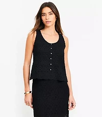 Scalloped Crochet Button Tank Top