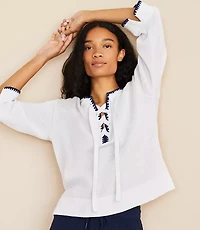 Lou & Grey Crochet Lace Up Sweater