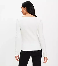 Petite Ribbed Square Neck Tee