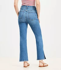 Vent Hem High Rise Kick Crop Jeans Medium Vintage Indigo Wash