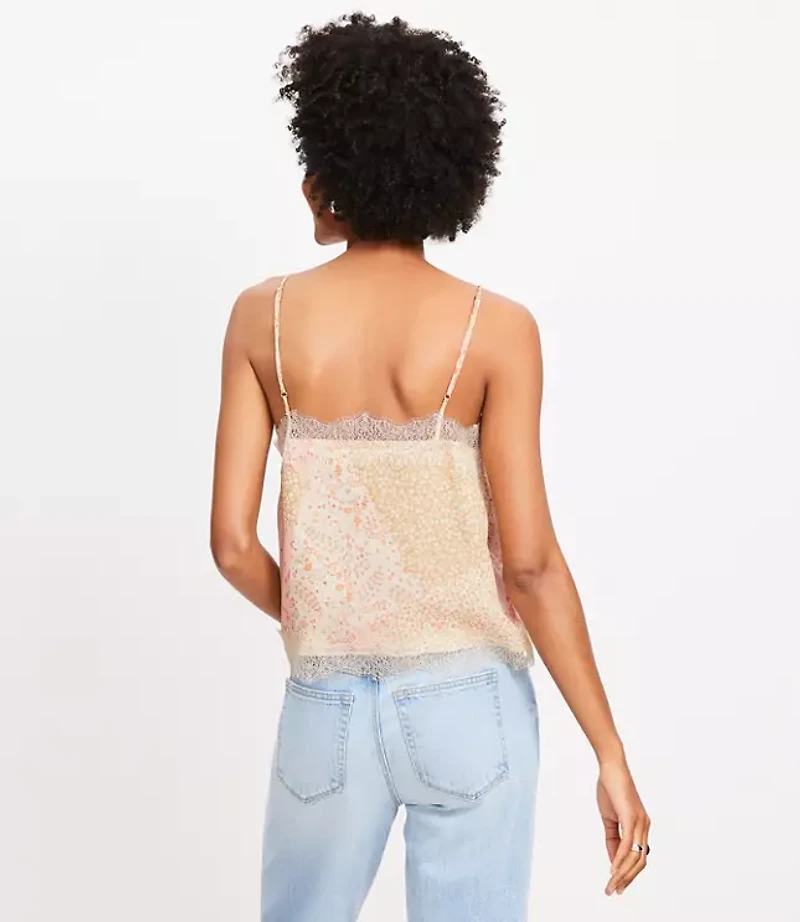Floral Lace Trim V-Neck Cami