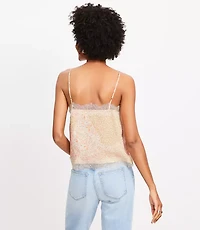 Floral Lace Trim V-Neck Cami