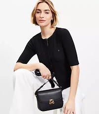 Petite Pointelle Pocket Cardigan Top