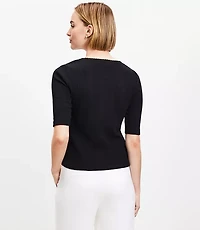 Petite Pointelle Pocket Cardigan Top