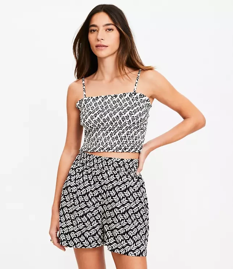 LOFT Beach Leafed Poplin Smocked Cami