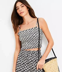LOFT Beach Leafed Poplin Smocked Cami