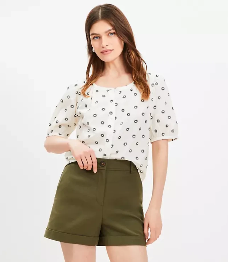 Cuffed Shorts Doubleweave