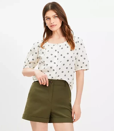 Cuffed Shorts Doubleweave