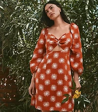 LOFT Beach Sunny Linen Cutout Twist Mini Pocket Dress