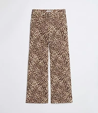 High Rise Wide Leg Jeans Leopard Print