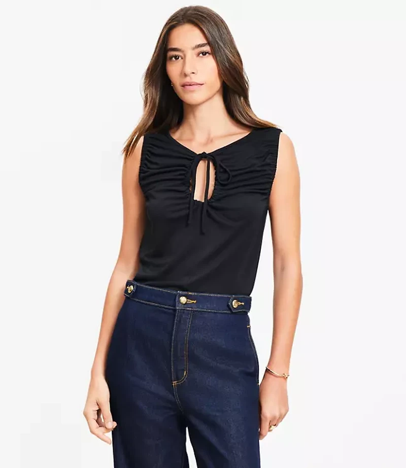 Tie Keyhole Top