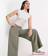 Petite LOFT Versa 360 Knit Ruched Mock Neck Top