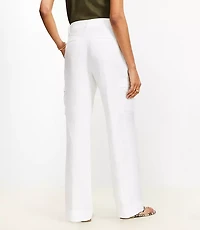 Petite Belted Drapey Cargo Pants in Linen Blend