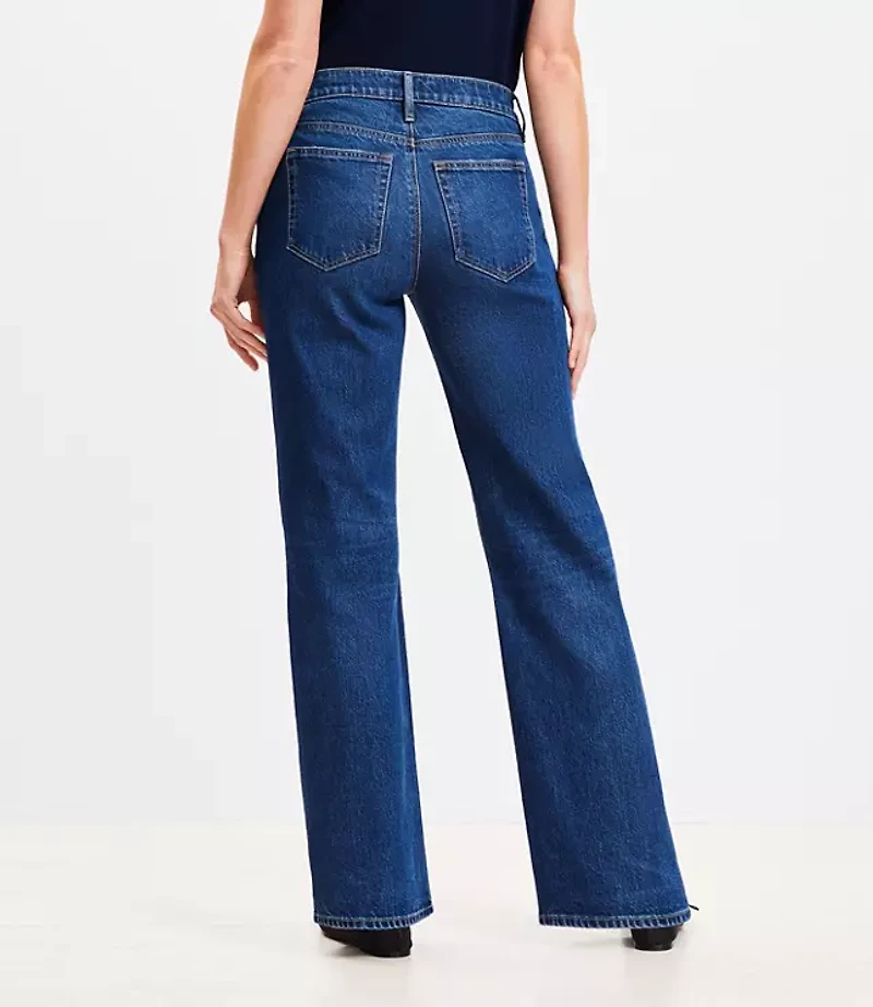 Mid Rise Relaxed Straight Jeans in Dark Wash