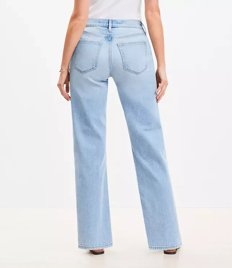 Curvy Mid Rise Relaxed Straight Jeans Wash