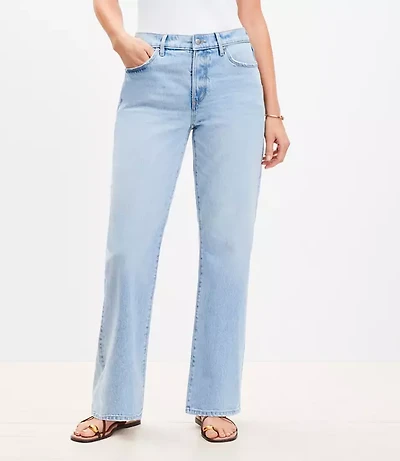 Curvy Mid Rise Relaxed Straight Jeans Wash