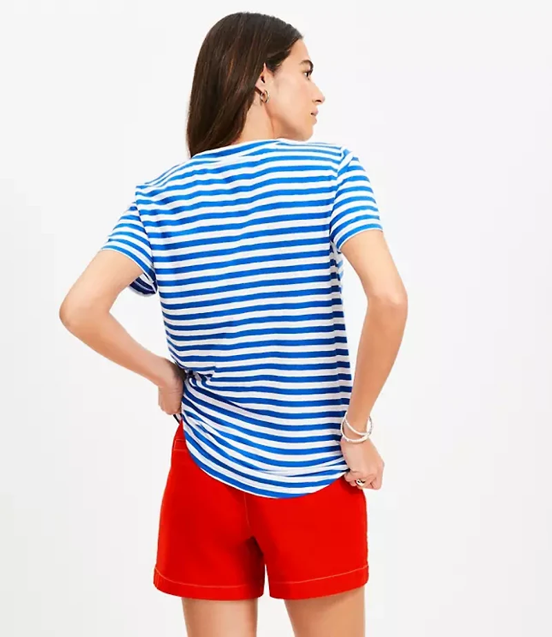 Striped Everyday V-Neck Tee