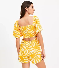 LOFT Beach Sunny Smocked Cutout Back Romper