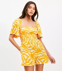 LOFT Beach Sunny Smocked Cutout Back Romper