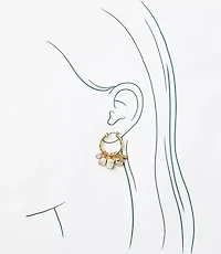Mother Of Pearl Charm Hoop Earrings