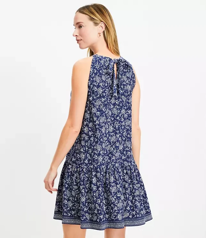 Bandana Flounce Mini Halter Dress