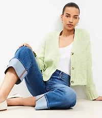 Petite Marled Easy V-Neck Cardigan