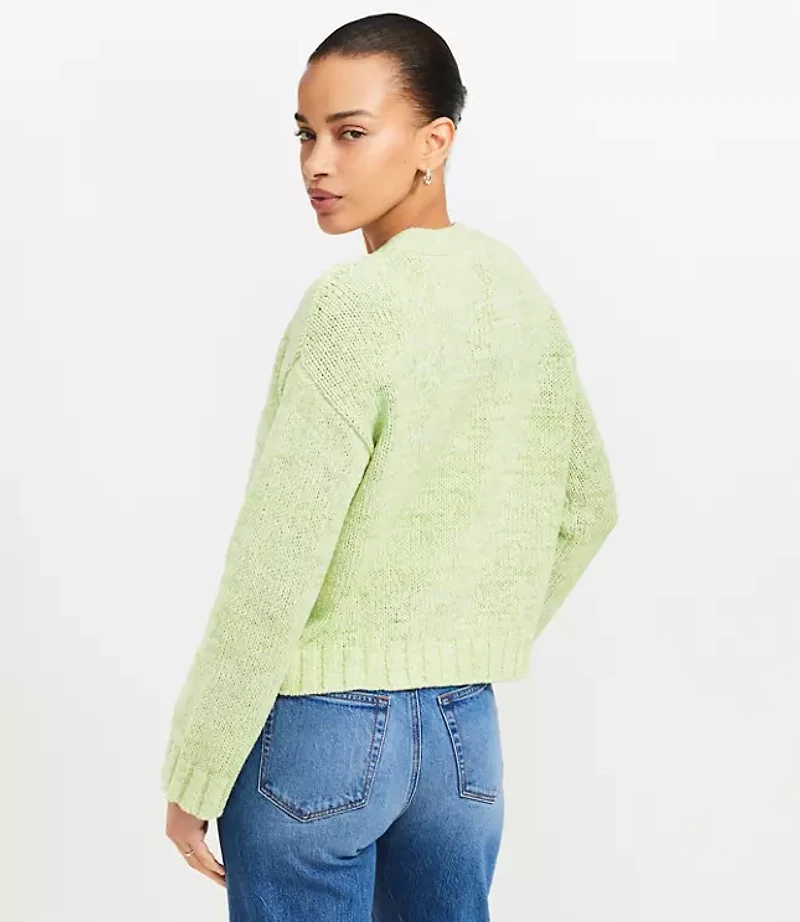 Petite Marled Easy V-Neck Cardigan