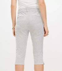 Petite Capri Pants Striped Bi-Stretch