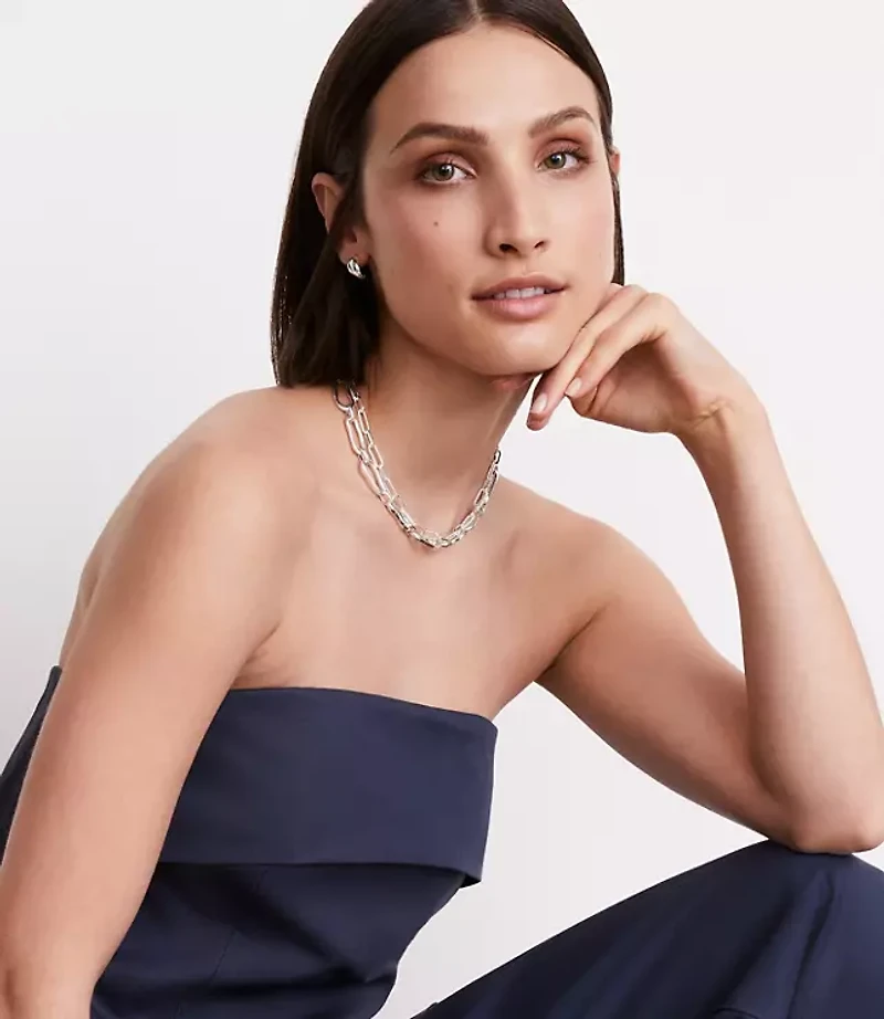 Petite LOFT Versa Pure Spun Foldover Strapless Top