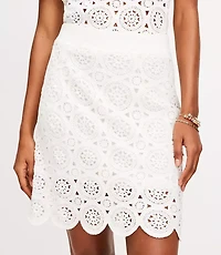 Medallion Crochet Mini Sweater Skirt