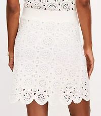 Medallion Crochet Mini Sweater Skirt