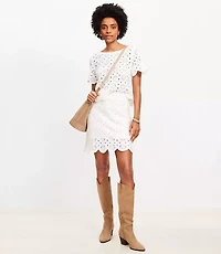Medallion Crochet Mini Sweater Skirt