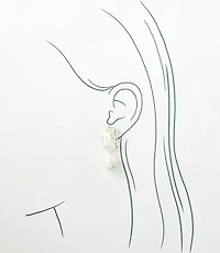 Pearlized Asymmetrical Drop Earrings