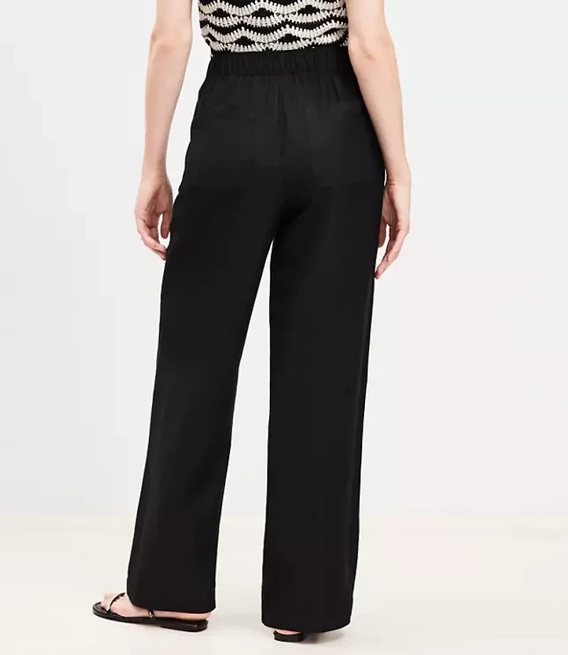 Tall Pull On Straight Pants in Linen Blend