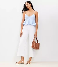 Striped Poplin Pleated Flare Cami