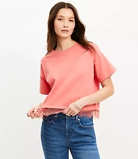 Petite Lace Hem Jersey Modern Tee