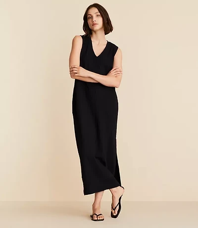 Petite Lou & Grey Soft Slub Maxi Pocket Tee Dress
