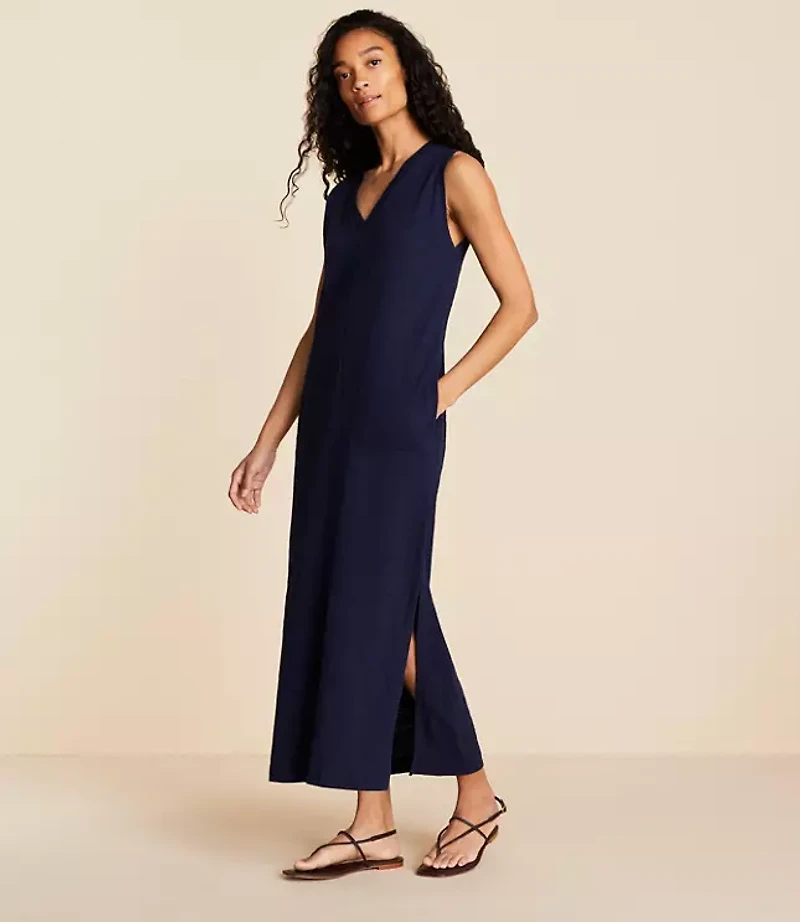 Petite Lou & Grey Soft Slub Maxi Pocket Tee Dress