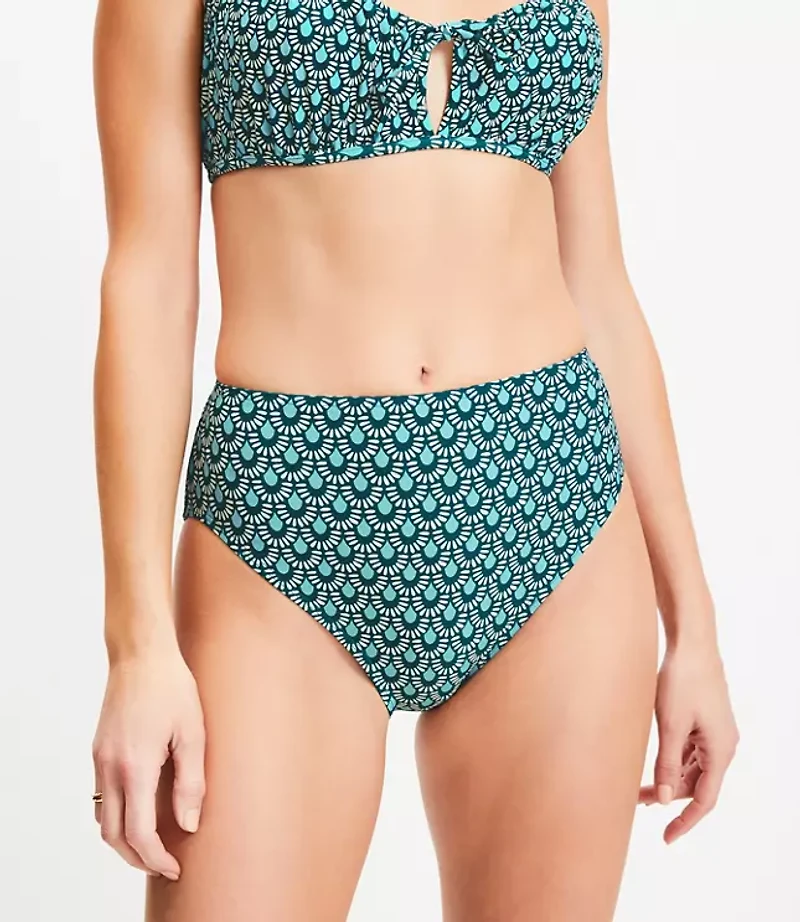 LOFT Beach Geo High Waist Bikini Bottom