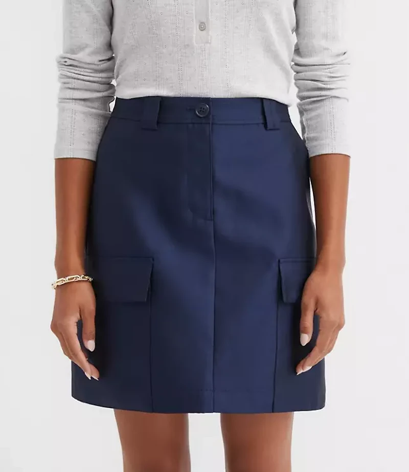 Satin Utility Mini Skirt