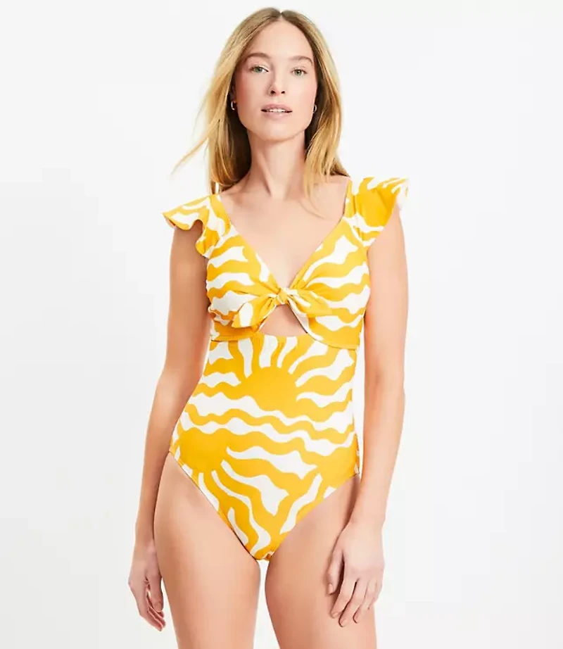 LOFT Beach Sunny Keyhole One Piece Swimsuit