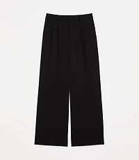 Petite LOFT Versa Seasonless Stretch Double Pleat Wide Leg Pants