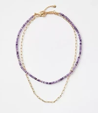 Beaded Chain Link Layered Necklace Set