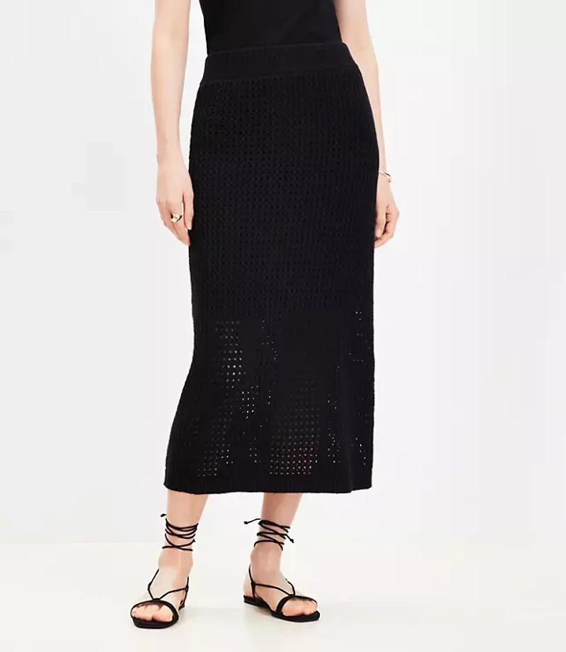 Petite Textured Midi Sweater Skirt