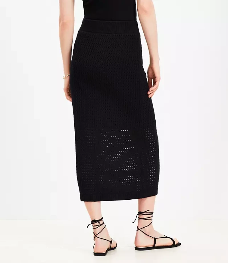 Petite Textured Midi Sweater Skirt