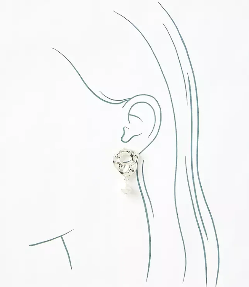 Pearlized Molded Circle Drop Earrings