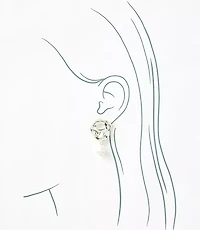Pearlized Molded Circle Drop Earrings
